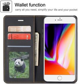 img 3 attached to 📱 Premium Black QLTYPRI iPhone 6 Plus 6S Plus Case - PU Leather Cover with TPU Bumper, Card Holder, Kickstand & Magnetic Adsorption - Shockproof Flip Wallet Case