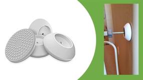 img 4 attached to 🚪 4-Pack Baby Gate Wall Cups with Wonder Tape Pads - Safety Bumpers Guards for Doorway, Stairs, Baseboard - Compatible with Pressure Mounted Dog, Pet, Child, Kid Gates (1 Pack)