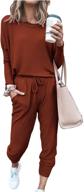 prettygarden women's solid color two piece sweatsuit set 👚 - long sleeve crewneck pullover tops and long pants tracksuits логотип