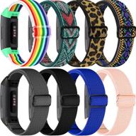 🔗 shuyo 8 pack bands: compatible fitbit charge 4/3/3 se - adjustable replacement watch bands for fitness sport - women men logo