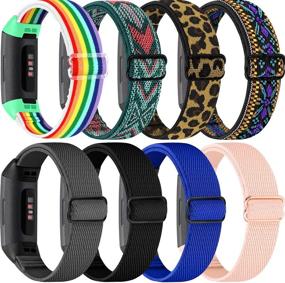 img 4 attached to 🔗 ShuYo 8 Pack Bands: Compatible Fitbit Charge 4/3/3 SE - Adjustable Replacement Watch Bands for Fitness Sport - Women Men