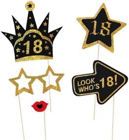 img 3 attached to 🎉 Glittery 18th Birthday Party Photo Booth Props - LUOEM Happy Birthday Decorations and Accessories for Photo Booth Parties, Set of 29 Supplies