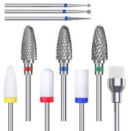 tungsten nail drill bits set - yafex 3/32 inch professional carbide bits for acrylic, gel, and cuticles: perfect for electric manicure pedicure nail drill logo