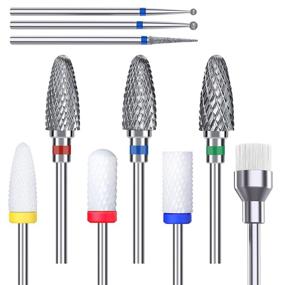 img 4 attached to Tungsten Nail Drill Bits Set - YaFex 3/32 inch Professional Carbide Bits for Acrylic, Gel, and Cuticles: Perfect for Electric Manicure Pedicure Nail Drill