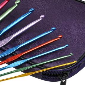 img 2 attached to Set of 22 Ergonomic Aluminum Handle Crochet Hooks with Case - Multicolor Knit Knitting Needles for Craft Yarn Weaving