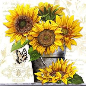 img 4 attached to Exquisite Sunflower Diamond Painting Kit for Stress Relief & Home Décor – Apomelo Diamond Art Craft for Adults with Aromatic Touch (12x12 inches)