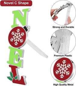 img 2 attached to 🎅 Enhance your Christmas Decor with RUODON 3-Piece Metal Stocking Holders – Joy, Merry, Noel Fireplace Hooks
