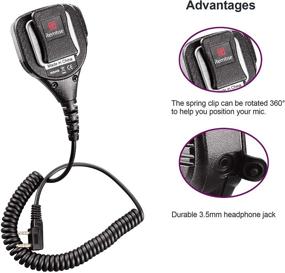 img 3 attached to Baofeng Walkie Talkie 2 Pin Shoulder Speaker Mic - Compatible with BF-F8HP/F9 UV-82/82HP/82C/5R/5R5/5RA/5RE/5X3, Kenwood BTECH, Retevis, TYT - Black