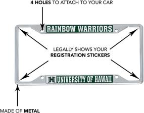 img 1 attached to 🌈 Официальная лицензия Университета Гавайев Рэйнбоу Ворриорс Металлическая рамка номерного знака - идеально подходит для передней или задней части автомобиля (с изображением талисмана)