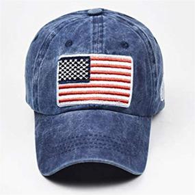 img 1 attached to Washed Baseball Hats American Flag - Distressed 100% Cotton Dad Hat, Embroidered for Unisex - IZUS