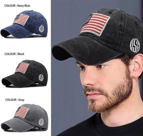 img 3 attached to Washed Baseball Hats American Flag - Distressed 100% Cotton Dad Hat, Embroidered for Unisex - IZUS