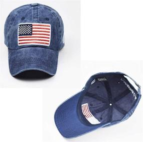 img 2 attached to Washed Baseball Hats American Flag - Distressed 100% Cotton Dad Hat, Embroidered for Unisex - IZUS