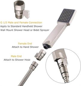 img 2 attached to 🚿 Brass Handheld Shower Shut Off Valve with Shower Flow Control - Suyar Water Volume Adjust Device, Water Pressure Regulator, and Shower Flow Restrictor in Brushed Nickel