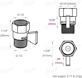 img 3 attached to 🚿 Brass Handheld Shower Shut Off Valve with Shower Flow Control - Suyar Water Volume Adjust Device, Water Pressure Regulator, and Shower Flow Restrictor in Brushed Nickel