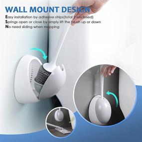 img 1 attached to 🧼 Upgraded Silicone Toilet Brush and Holder - Wall Mounted Bowl Cleaner Brush - Flexible, Durable, Self-Opening/Closing - 1 Pack (White+Grey)