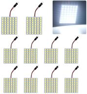 🚗 10pcs super white 5050 48-smd led panel dome lamp for auto car interior, reading plate light roof ceiling interior wired lamp with t10 ba9s festoon adapter logo