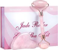 🌹 revitalize your skin with the jade roller gua sha set: 100% natural rose quartz face massager for anti-wrinkles, eyes, and neck - with app tracking & record feature! logo