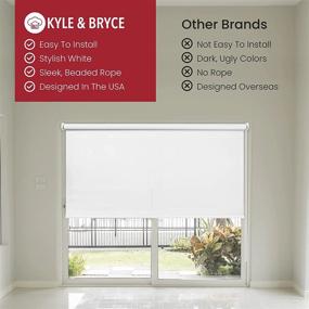 img 2 attached to 🔳 Kyle & Bryce Blackout Roller Shade - White - Window Shades for Temperature Control - Temporary Darkening Blinds - Classic Sleek Style - Various Sizes - Window Covering (White, 34)