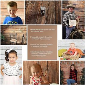 img 2 attached to Vintage Dark Brown Wood Photography Backdrops - Basifoto Plank Photo Backgrounds for Parties, Holidays - Wooden Board Microfiber Soft Fabric with Pole Pockets, 7x5ft