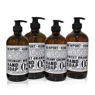 🧴 newport home hand soap collection 16 fl/473ml: infused with coconut essential oils, rosemary mint, creamy coconut & sweet orange - set of 4 logo