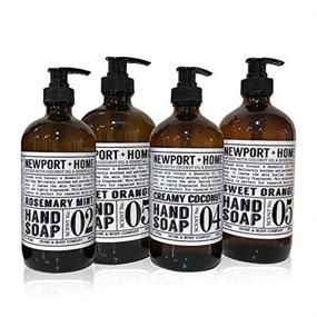 img 4 attached to 🧴 Newport Home Hand Soap Collection 16 FL/473ml: Infused with Coconut Essential Oils, Rosemary Mint, Creamy Coconut & Sweet Orange - Set of 4