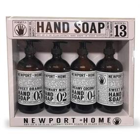 img 3 attached to 🧴 Newport Home Hand Soap Collection 16 FL/473ml: Infused with Coconut Essential Oils, Rosemary Mint, Creamy Coconut & Sweet Orange - Set of 4