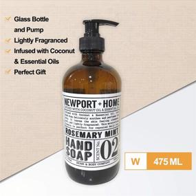 img 1 attached to 🧴 Newport Home Hand Soap Collection 16 FL/473ml: Infused with Coconut Essential Oils, Rosemary Mint, Creamy Coconut & Sweet Orange - Set of 4