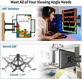 img 3 attached to 📺 BLUE STONE TV Wall Mount Bracket: Full Motion Articulating Arms, Swivels Tilts, Fits 13-45 Inch LED LCD Flat Curved Screen TVs, Max VESA 200x200mm, 56lbs Capacity