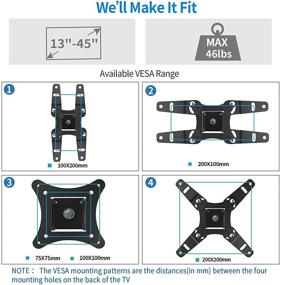 img 1 attached to 📺 BLUE STONE TV Wall Mount Bracket: Full Motion Articulating Arms, Swivels Tilts, Fits 13-45 Inch LED LCD Flat Curved Screen TVs, Max VESA 200x200mm, 56lbs Capacity