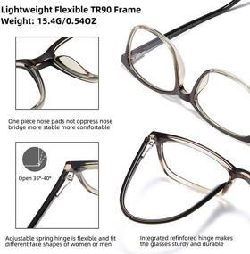 img 2 attached to Blue Light Blocking Glasses For Women Men Computer Glasses TR Lightweight Blue Ray Filter Anti Eye Strain Non Prescription Fake Glasses Frame Clear Lens 2 Pack (Black+Brown)