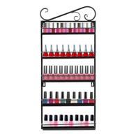 🏻 actrey nail polish organizer wall rack: stylish 5 tier metal shelf for 120 bottles of nail polish & essential oils in spa-grade black finish logo