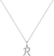 💎 dainty 14k white gold plated initial necklace for women & girls - cubic zirconia monogram pendant for personalized gifts, friendship & bff jewelry logo