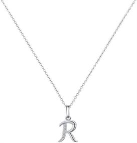 img 4 attached to 💎 Dainty 14K White Gold Plated Initial Necklace for Women & Girls - Cubic Zirconia Monogram Pendant for Personalized Gifts, Friendship & BFF Jewelry