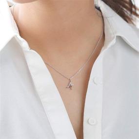 img 2 attached to 💎 Dainty 14K White Gold Plated Initial Necklace for Women & Girls - Cubic Zirconia Monogram Pendant for Personalized Gifts, Friendship & BFF Jewelry