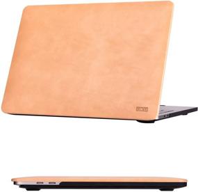 img 1 attached to 📱 HCHY MacBook Pro 13 inch Laptop Case - Vegan Leather Case 2016-2020 (A2338 M1, A2251, A2289, A2159, A1989, A1706, A1708) - Apricot Cow Leather PU Hard Shell Cover