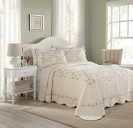 🛏️ stylish cream king bedspread: modern heirloom collection felisa - 120x118'' size logo