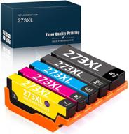 🖨️ affordable replacement ink cartridges for epson 273xl 273 xl - expression xp-620 xp-820 xp-800 xp-610 xp-810 xp-520 printer (black, cyan, magenta, yellow, photo black) 5 packs logo