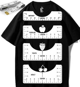 img 4 attached to Set of 4 T-Shirt Ruler Guides with 1 Soft Tape Measure - Fashion Center Design Tool for Adults, Youth, Toddlers, and Infants