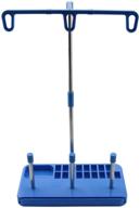 🧵 lq industrial thread stand blue - 3-spool plastic base holder for smoother feed - threadstand for sewing machine logo
