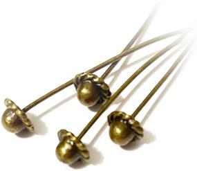 img 1 attached to Heather's CF Brass Head Pins - Antique Tibetan Needles, Fashion Round - 100pcs