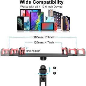 img 2 attached to 📱 2 Pack Car Headrest Mount Tablet Holder - 360° Rotating Adjustable for 5"-10.6" Tablets & Smart Devices - Red (2 Pack)