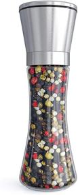 img 4 attached to Fsdifly Original Stainless Steel Salt and Pepper Grinder - Tall 🧂 Shakers with Adjustable Coarseness - Salt Grinders and Pepper Mill Shaker (Single Package)