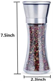 img 1 attached to Fsdifly Original Stainless Steel Salt and Pepper Grinder - Tall 🧂 Shakers with Adjustable Coarseness - Salt Grinders and Pepper Mill Shaker (Single Package)