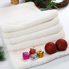 img 4 attached to 🎄 Festive Snowy White Christmas Table Runner: 72 x 15 Inches, Faux Fur for Elegant Holiday Table Decorations