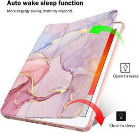 img 2 attached to 📱 PIXIU iPad 10.2 Case with Pencil Holder 2021-2020 Release - Full Body Protection for iPad 9th/8th/7th Generation - Filio Smart Case Cover with Wake/Sleep Feature