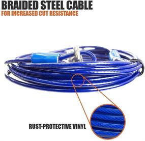 img 2 attached to 🐶 BV Pet Small/Medium Tie Out Cable for Dogs up to 35/60 lbs, 15-Ft
