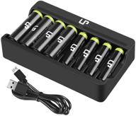 🔋 aa aaa battery charger pack, lp 8 slot charger & 2300mah aa (4-pack) & 1000mah aaa (4-pack) ni-mh rechargeable battery - ideal for wireless mouses, kids toys, remotes, microphones, game controllers & more logo