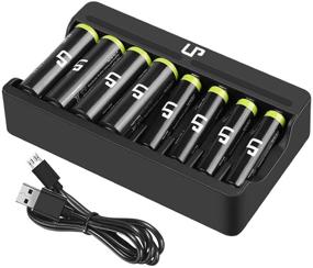 img 4 attached to 🔋 AA AAA Battery Charger Pack, LP 8 Slot Charger & 2300mAh AA (4-Pack) & 1000mAh AAA (4-Pack) Ni-MH Rechargeable Battery - Ideal for Wireless Mouses, Kids Toys, Remotes, Microphones, Game Controllers & More