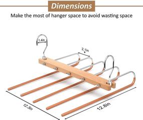 img 3 attached to 👖 Optimize Closet Space with Premium Pants Hangers 2 Pack - Efficient Space Saving & Multi-Functional Pants/Skirt Hangers with Clips - 5 Layers, 2 Pack