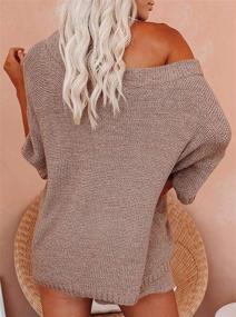 img 1 attached to Dainty and Chic: Mafulus Women's Off Shoulder Knit Top + Drawstring Waist Short Suits - Perfect Sweater Set for Casual Cuties